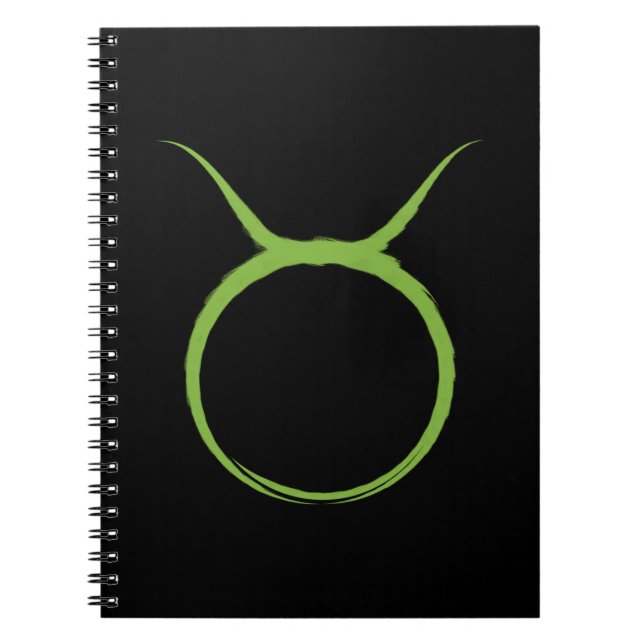TAURUS Oxe Grön Astrologi Stjärntecken April Maj T Anteckningsbok (Framsidan)