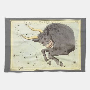 Taurus Oxe, Vintage Konstellation Urania's Mirror Kökshandduk