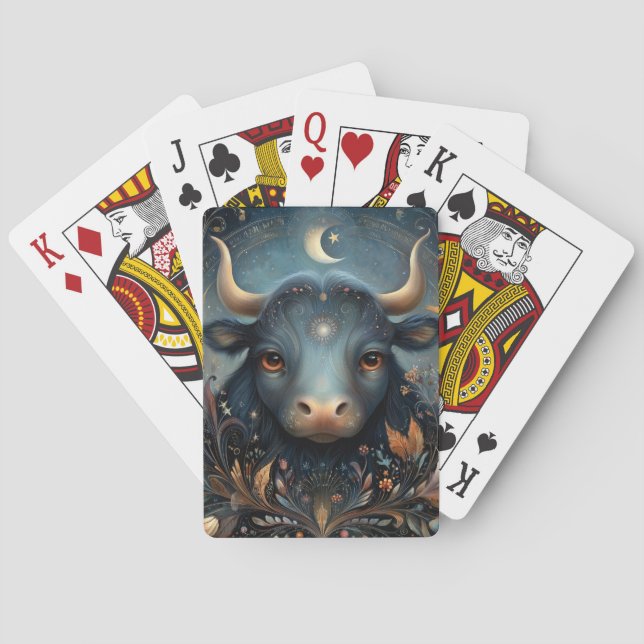 Taurus Oxe Zodiak Astrologi Celestial Födelsedag Casinokort (Baksidan)