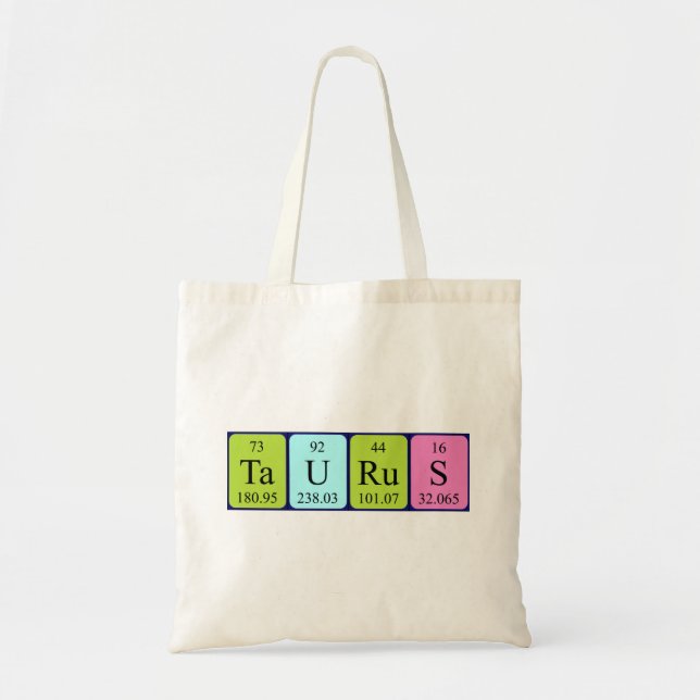 Taurus periodisk bord namn till säck tygkasse (Framsidan)