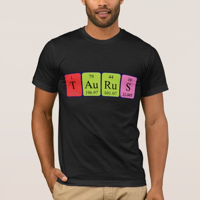 Taurus periodisk skjorta bord namn tee (Framsida)