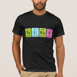 Taurus periodisk skjorta bord namn tee