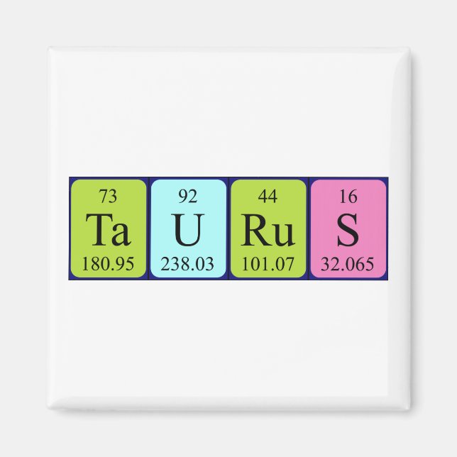 Taurus periodiskt återkommande magnet bord namn (Framsidan)