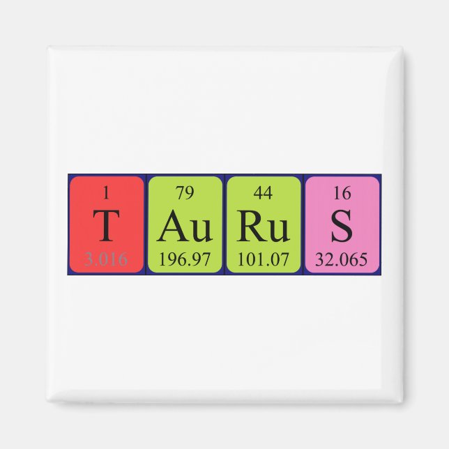 Taurus periodiskt återkommande magnet bord namn (Framsidan)