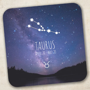 Taurus Personlig Zodiac Constellation Fyrkantigt Klistermärke