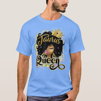 Taurus Queen Afro Girl Zodiac Signs Birthday Gift T Shirt