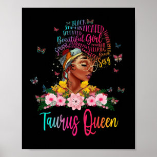 Taurus Queen Black Women Persistsistent Vacker Poster
