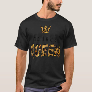 Taurus Queen Leopard Cheetah Mönster Astrology Bi T Shirt