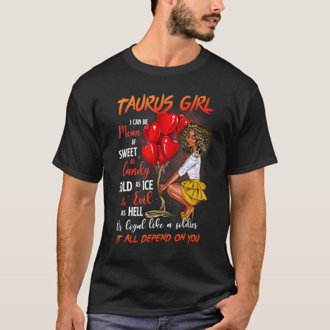 Taurus Queen Sweet as Candy Birthday for Black Wo T Shirt (Framsida)