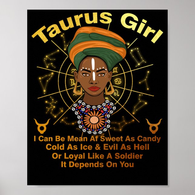 Taurus Queen Sweet som Candy Birthday Black Women Poster (Framsidan)