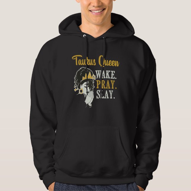 Taurus Queen Zodiac Sign Astrology Symbol Horosco Hoodie (Framsida)