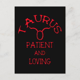 Taurus (röd text) vykort