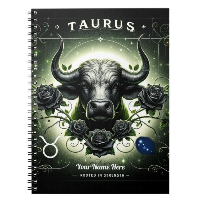 Taurus "Rooted in Strength" Spiral bärbar dator Anteckningsbok (Framsidan)