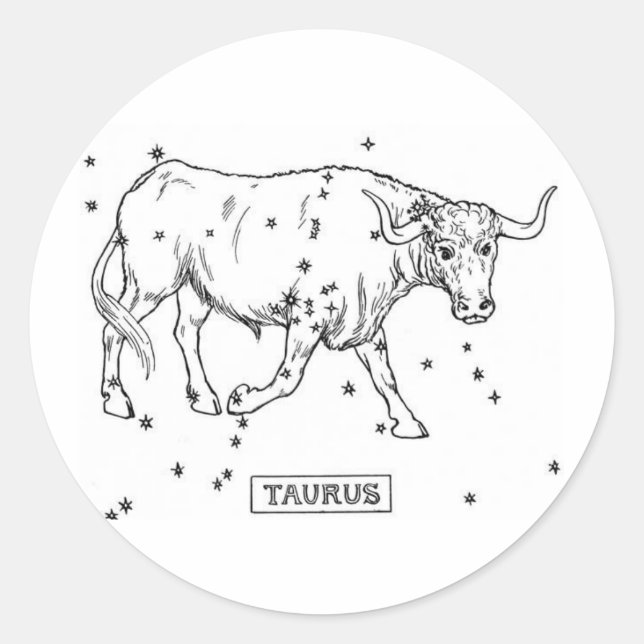 Taurus Runt Klistermärke (Framsida)