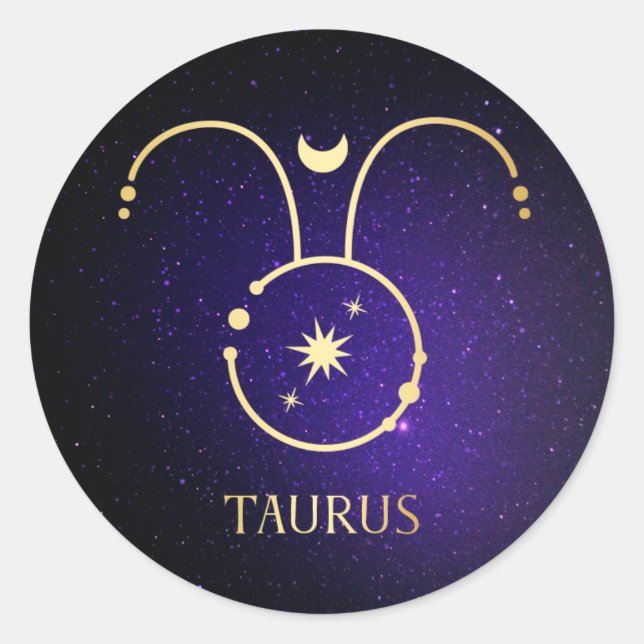 Taurus Runt Klistermärke (Framsida)