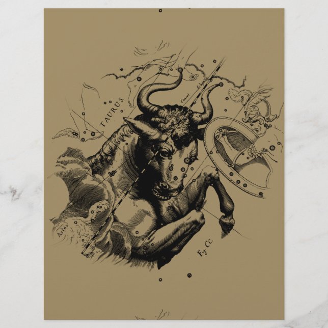 Taurus Sign Constellation Hevelius circa 1690 (Framsida)
