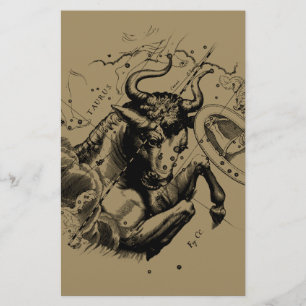 Taurus Sign Constellation Hevelius circa 1690 Brevpapper