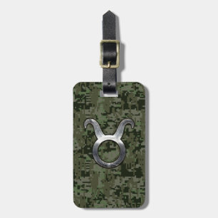 Taurus Sign on Woodland Grönt Digital Camouflage Bagagebricka