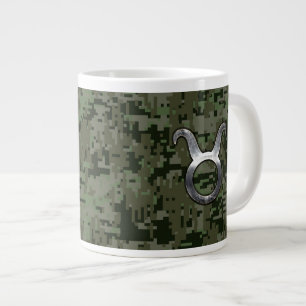 Taurus Sign on Woodland Grönt Digital Camouflage Jumbo Mugg