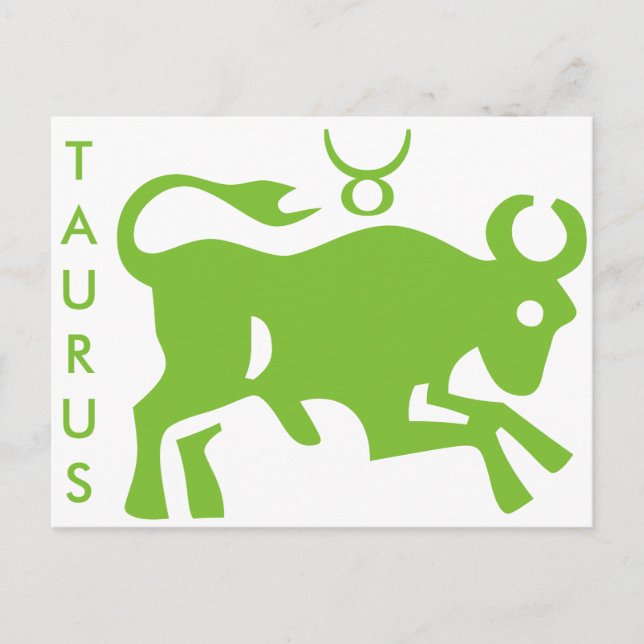 Taurus-skyltasstrologi Zodiac-symbolvykort Vykort (Framsida)