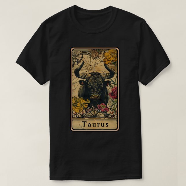 Taurus Sol-tecken T Shirt (Design framsida)
