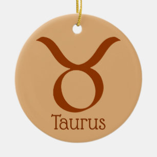 Taurus Sol-tecken Zodiac-symbol Julgransprydnad Keramik