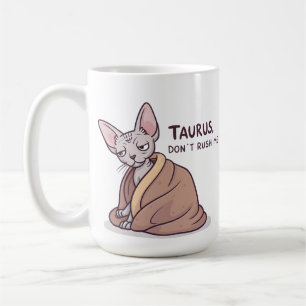 Taurus Sphynx Katt Lugn Zodiak Attityd Konst Kaffemugg