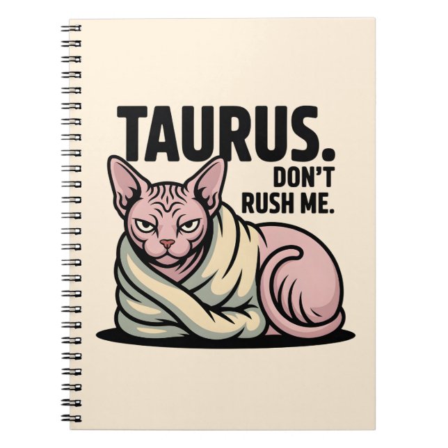 Taurus Sphynx Katt Zodiak Attityd Illustration Anteckningsbok (Framsidan)