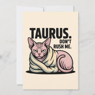 Taurus Sphynx Katt Zodiak Attityd Illustration Julkort