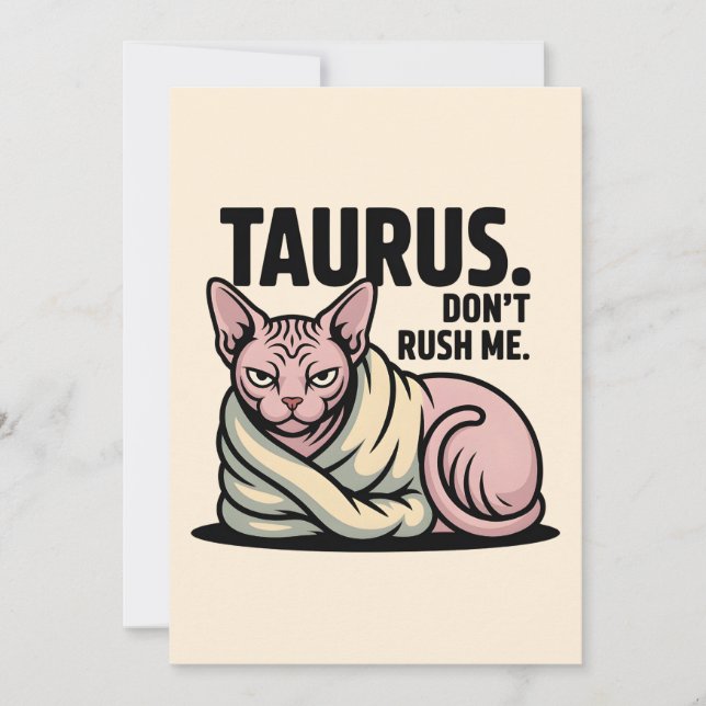 Taurus Sphynx Katt Zodiak Attityd Illustration Julkort (Framsida)