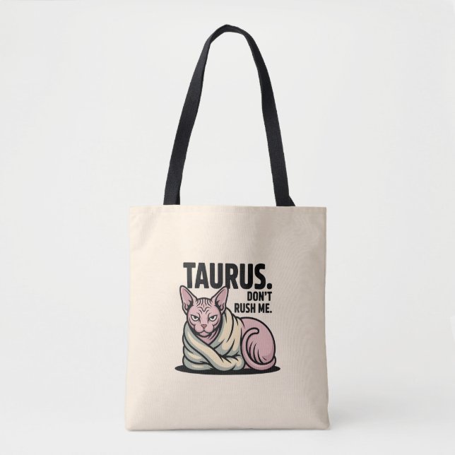 Taurus Sphynx Katt Zodiak Attityd Illustration Tygkasse (Framsida)
