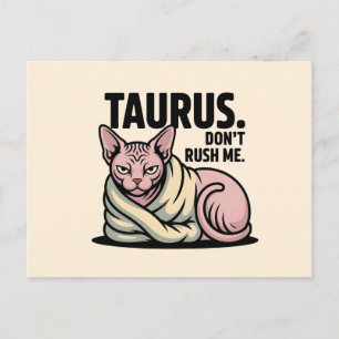 Taurus Sphynx Katt Zodiak Attityd Illustration Vykort
