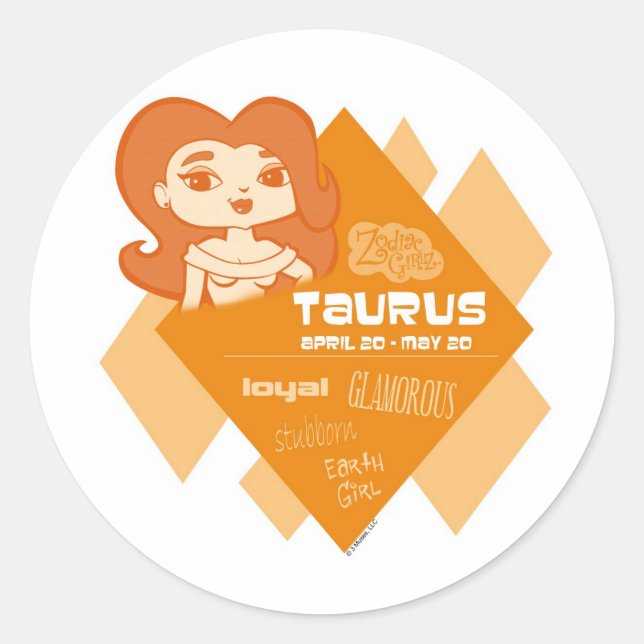 Taurus Stickers Runt Klistermärke (Framsida)
