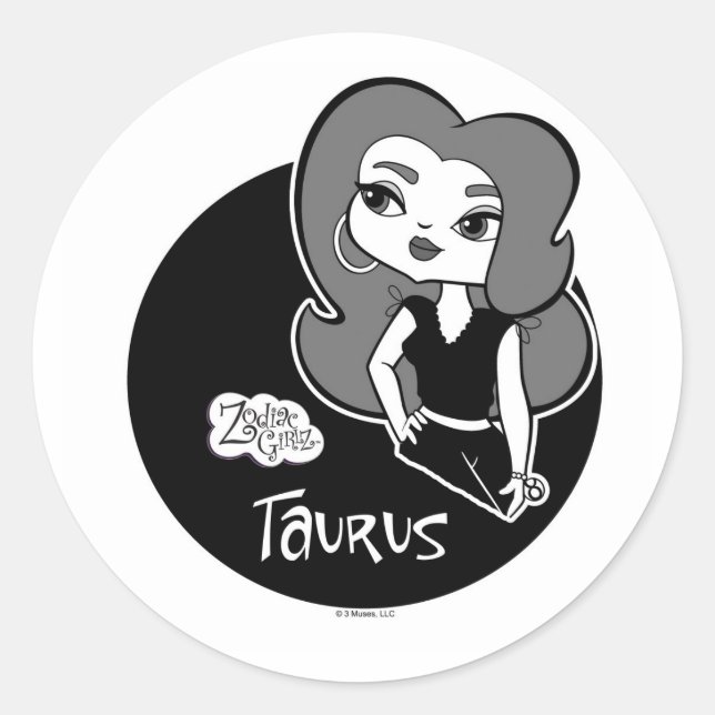Taurus Stickers Runt Klistermärke (Framsida)