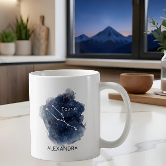 Taurus Stjärnklart Nattkonstellation Anpassat Namn Kaffemugg