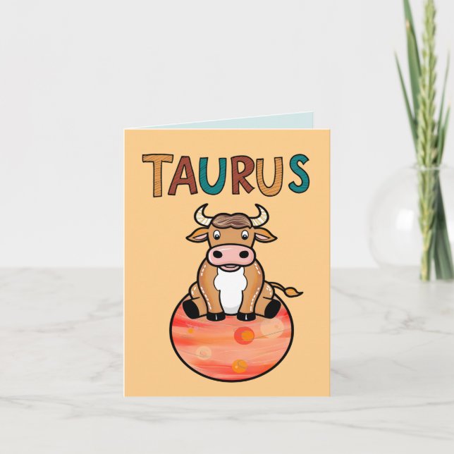 Taurus stjärntecken Bull zodiac star Tack Kort (Framsida)