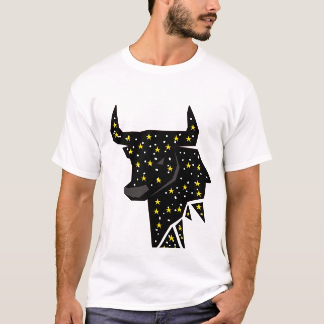 Taurus Stjärntecken Galax Ox Konstkonstruktion T Shirt (Framsida)