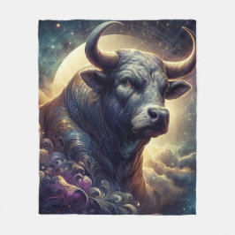 Taurus Stjärntecken Konst - Majestätisk Oxe Fleecefilt