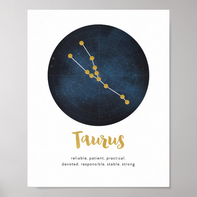 Taurus-stjärntecken Poster (Framsidan)