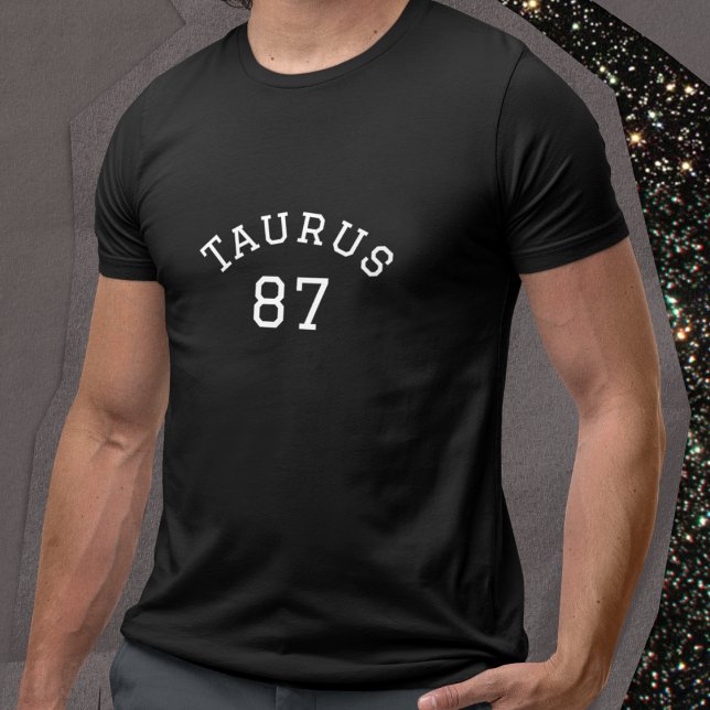 Taurus | Svart födelsedag T Shirt (Skapare uppladdad)