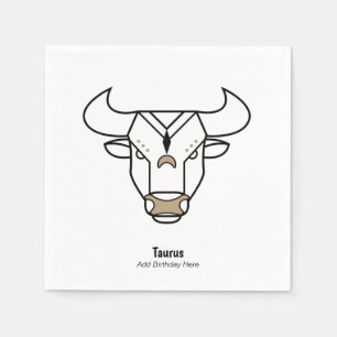 Taurus svarta guld personlig zodiac pappersservett
