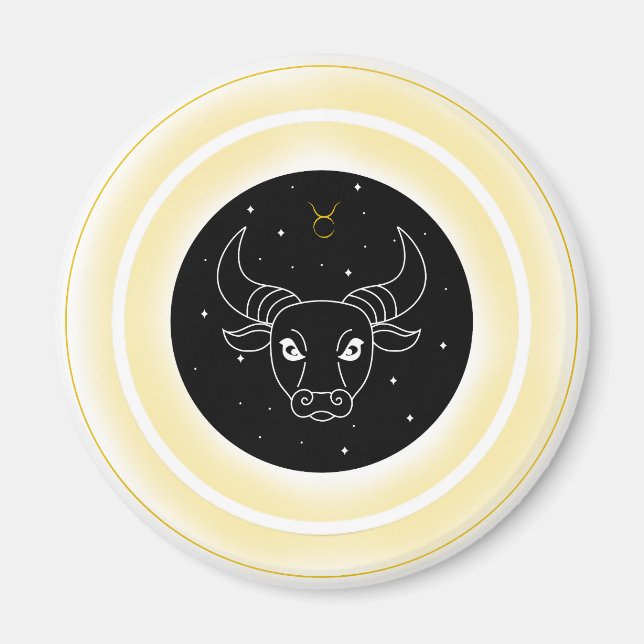 Taurus-symbol – Minimalt astrologiemblem Magnet (Framsidan)