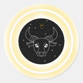 Taurus-symbol – Minimalt astrologiemblem Runt Klistermärke