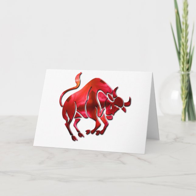 Taurus-symbolhälsningskort Kort (Framsida)