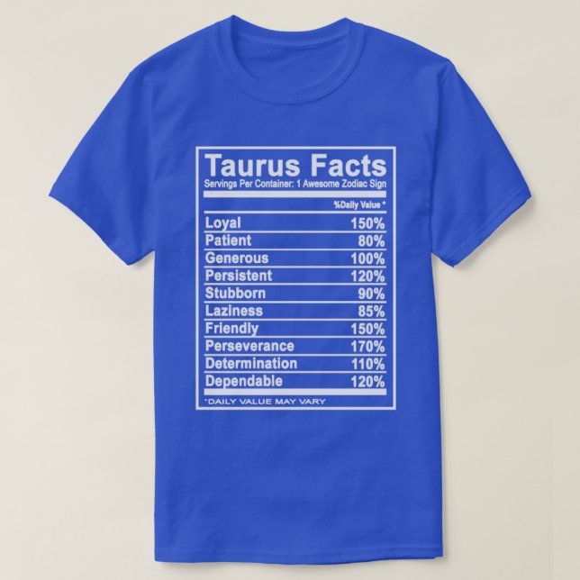Taurus Taurus taurus-fakta T Shirt (Design framsida)