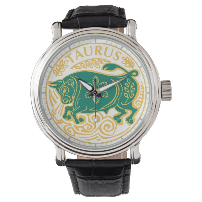 Taurus-tecken på Zodiac Armbandsur (Framsida)