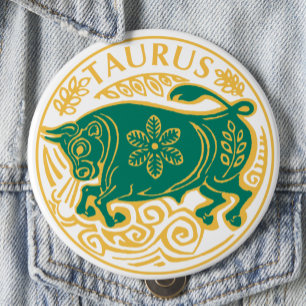 Taurus-tecken på zodiac på en knapp