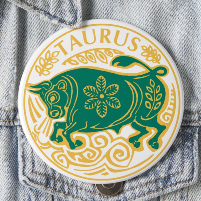 Taurus-tecken på zodiac på en knapp (Skapare uppladdad)