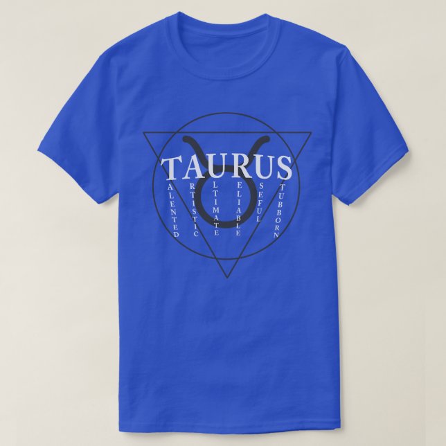 Taurus-tecken T Shirt (Design framsida)