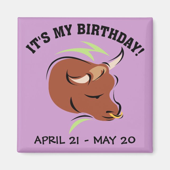 Taurus the Bull Artistic Zodiac Sign Illustration Magnet (Framsidan)